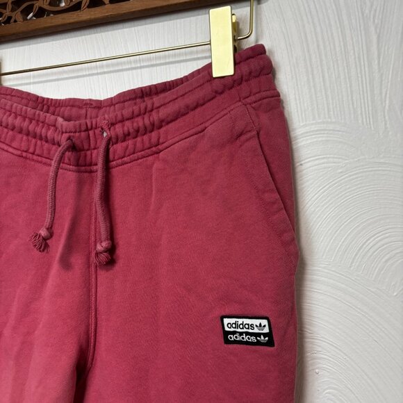 Adidas Jogger Sweatpants Pink Solid Pull On Athletic Tapered Drawstring Active S - Picture 2 of 6